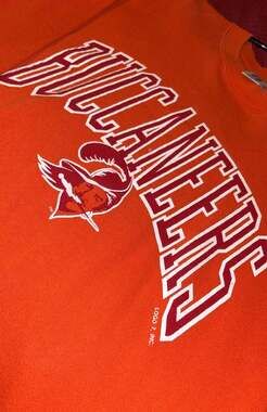 NWT NFL Team Apparel Tampa Bay Buccaneers Retro Creamsicle Jersey Shirt Size Sma